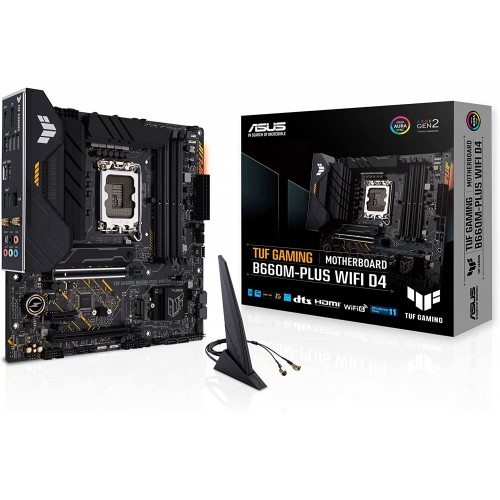 ASUS TUF GAMING B660M PLUS WIFI D4 LGA 1700 Intel 12th Gen Micro ATX Gaming Motherboard ASUS TUF GAMING B660M PLUS WIFI D4 LGA 1700 Intel 12th Gen Micro ATX Gaming Motherboard